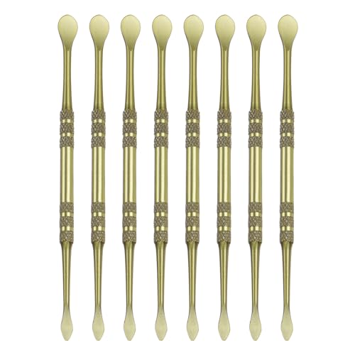 HARFINGTON 8 Pcs Wax Carving Tools 4.8" Double Ended Stainless Steel Wax & Clay Sculpting Wax Carvers Tools Modeling Spoon for Figures Clay Handmade Art Works, Blue Golden - color: Blue Golden