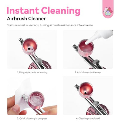 SAVILAND Airbrush Cleaner Solution 8.12 fl. oz: Low-Odor, Quick Clean for Water-Based Acrylic Paint, Gel Nail Polish & Watercolor, Prevent Clogging, Salon & Home Use - color: Grey-Pro