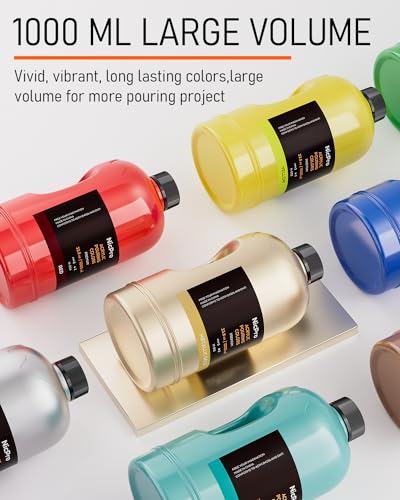 Nicpro 14 Colors Large Bulk Acrylic Pour Paint Set (33.8oz,1000ml) Premixed - color: 14 Colors, size: 33.8 Fl Oz (Pack of 14)