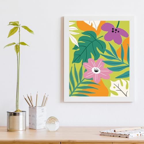Nuberlic 12X16 Pre Drawn Canvas to Paint Floral 10 Pcs DIY Floral Pre Sketched Outlined Painting Kit to Ladies Party Art Supplies - size: 12x16, style: Floral Pattern