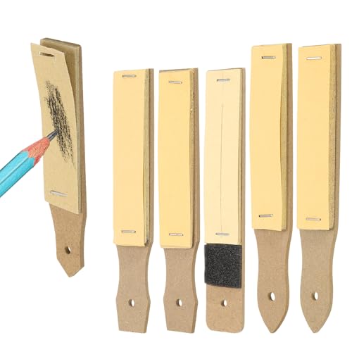 PATIKIL 6 Pcs Sandpaper Pencil Sharpener, Pencil Pointer Sharpening Sketch Art Drawing Tool for Artists, Art Supplies, Pastel Sticks, Drawing Crayons, Charcoal Pencil, Brown