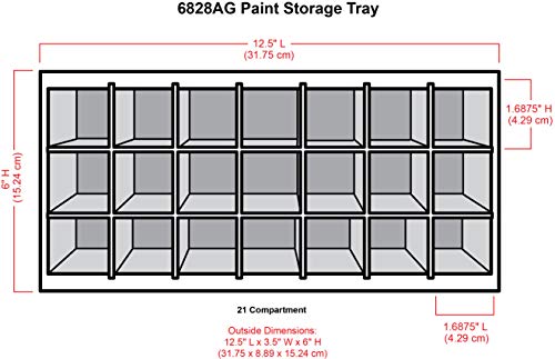 ArtBin 6828AG Paint Storage Tray, Art & Craft Supply Storage, Super Satchel System Accessory, Wall Mountable 21 Compartment Paint Organizer, White | (Pack of 6) - size: Pack of 6