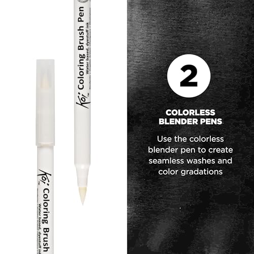 SAKURA XBR-Blend 2-Piece Blister Card Koi Colorless Blender Set | Watercolor Brush Pen Set, Blends and Layers Colors Smoothly, Odorless Water-Based Ink - color: Blender 2pk