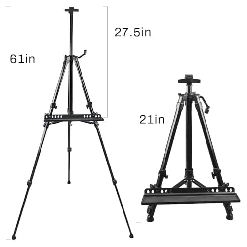 RRFTOK 21-61 Inch Adjustable Art Easel Stand for Painting with Tray - style: 61B 1-Pack