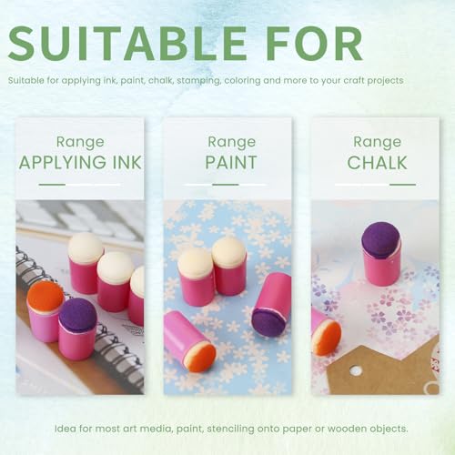 36 Pieces Sponge Daubers W/Storage Case - Great for Applying Ink, Chalk, Paint, and More to Your Projects - Fits Over The Finger and Makes Blending Accuracy Easier - color: Red