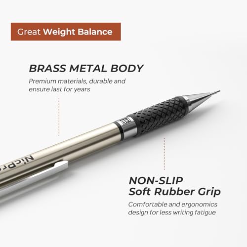 Nicpro 0.5 mm Art Mechanical Pencil Set in Storage Case, 3 PCS | Metal Drafting Pencil Lead Pencil+6 Tube HB Refills, 12 Erasers, Comfort Grip For School Writing, Artist Drawing, Sketching - style: 3 Pack (0.5mm)