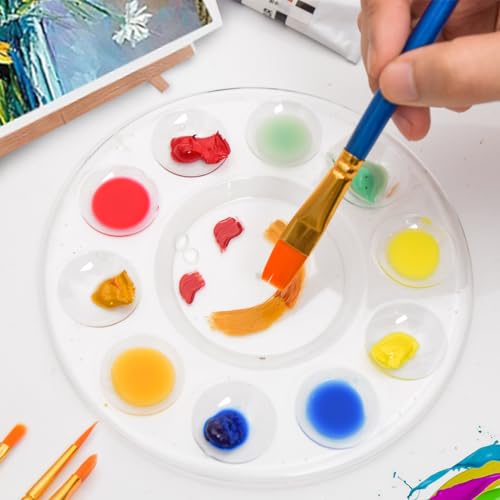 8Pcs Clear Paint Pallet,Paint Palette,Paint Trays for Kids to Painting | Plastic Palettes for Have a Birthday Painting Party - color: 8pcs-clear