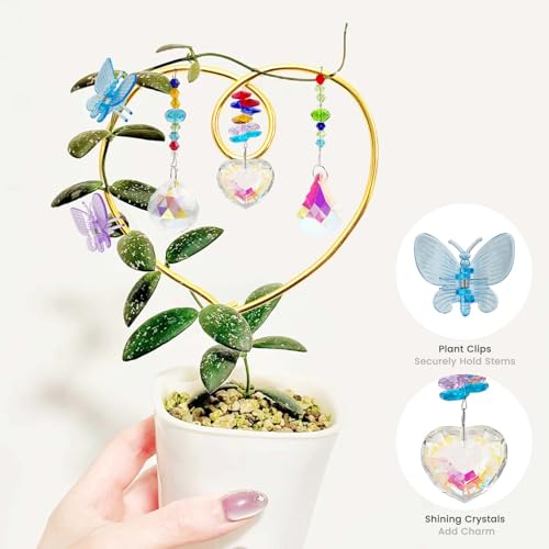 SNAIL GARDEN 9 Gauge/3mm Aluminum Craft Wire Kit with Crystal Suncatchers, Butterfly Plant Clips & Pliers，65.6 ft (20 m) Aluminum Wire for Crafts DIY Plant Trellis, Jewelry Making (Gold&Black)