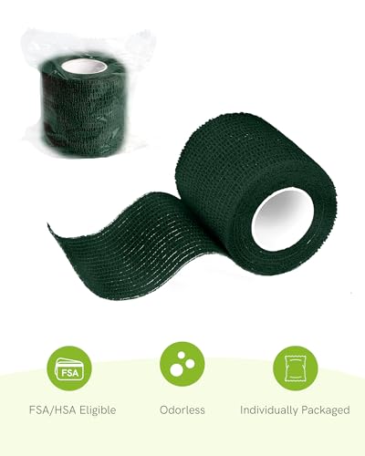 FriCARE Self Adhesive Bandage Wrap, Medical Tape in First Aid Kit | Elastic Cohesive Bandages for Sports/Vet/Wrist Ankle Wounds, 2 Inches X 5 Yards, Latex-free 6 Rolls, Terra Splash - color: Terra Splash
