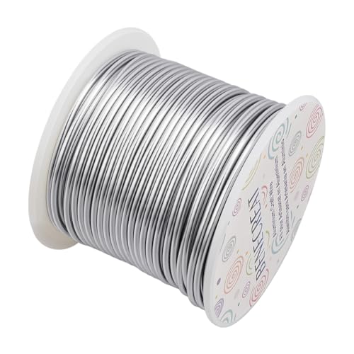 BENECREAT 12 17 18 Guage Aluminum Wire (12 Gauge 100FT) Silver Anodized Jewelry Craft Wire for Beading Floral Making, Jewelry Sculpting Model Making - color: Silver, size: 12 Gauge