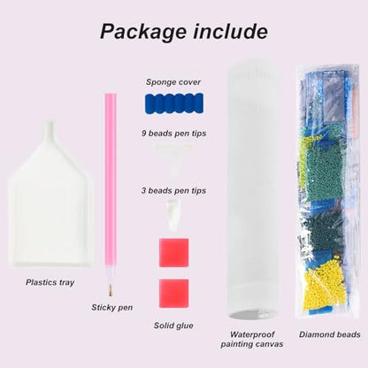 Stalente Diamond Painting Kits for Adults Cow, 5D DIY Diamond Art Kits for Beginners Round Full Drill Diamond Painting for Home Wall Decoration Gift 12×12inch, Animal