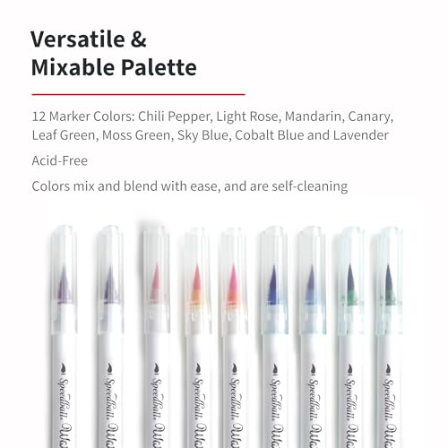 Speedball Hand-Lettering Brush Marker Set, 12-Piece