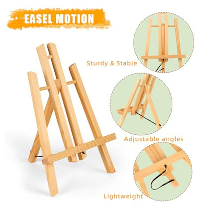 10 Pack 11.8" Wooden Easel, Easel Stand for Painting | Tabletop Easel for Artist/Students/Beginners, Portable Canvas Photo Picture Sign Holder - style: 11.8‘’- 10 PK