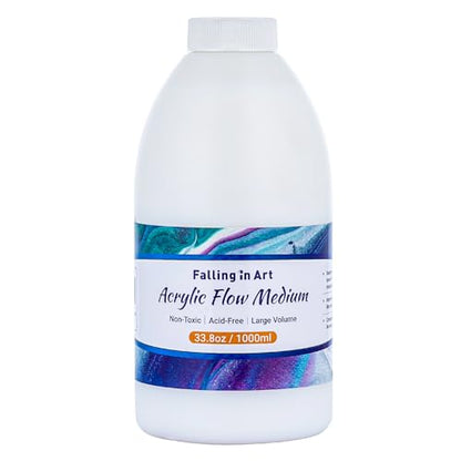 Falling in Art 33.8 Oz Pouring Medium for Acrylic Paint | Paint Thinner with High Flow Consistency - size: 33.8 Fl Oz (Pack of 1)