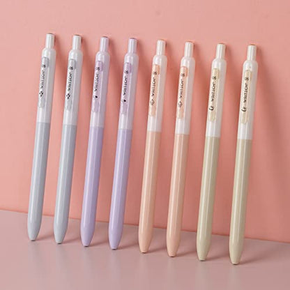 WRITECH Gel Pens Fine Point: 0.5mm Black Silent Click Needle Tip 8ct - color: Black-8ct