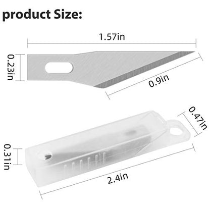 DIYSELF 1 Pcs Craft Knife Hobby Knife with 11 Pcs Stainless Steel Blades Kit and Cutting Mat 6in×8in