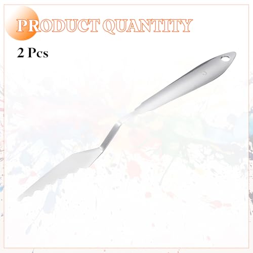 HARFINGTON 2pcs Palette Knife Painting Tool 8.66" Stainless Steel Silver