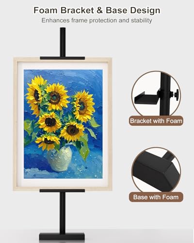 Adjustable Tabletop Easel Stand, Picture Easels for Display Up to 29" H, Metal Picture Frame Holder Stand Table for Art, Photo (Black) - color: black