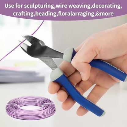 12 Gauge Aluminum Wire 100FT, 2mm Bendable Metal Anodized Aluminum Wire for Sculpting Jewelry Making Crafts Wreath Beading Floral(Pink Purple) - color: Pink Purple