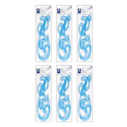 STAEDTLER Mars Professional French Curve Design Ruler Set, 6-Pack | 3 Essential A B C Shapes, Blue Transparent Plastic with Inking Edge, 3 pcs Each Set, 18 Count