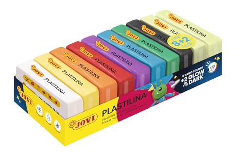 Jovi - Non Drying Modeling Clay, 8 Basic Color + 2 Glow in The Dark - color: Basic + Glow