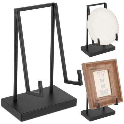 Shimeyao Metal Display Easel Stand 6 x 4 x 3 Inch Black Tabletop Easel Stand Modern Abstract Tabletop Display Holder for Books Plate Photo Frame Artwork Record Albums - color: Black, size: 6 x 4 x 3 Inch, style: Metal