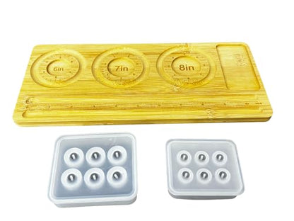 Daocaorenix Resin Bead Mold Set with Beading Board (Style A:12mm & 16mm Bead Molds + Large Beading Board)