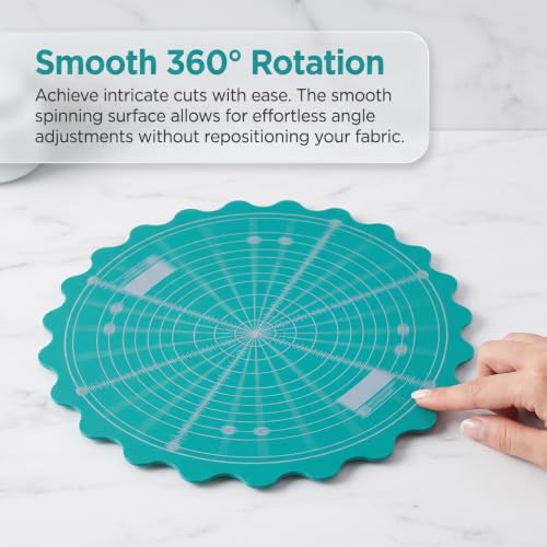 VOSAREA Rotating Cutting Mat Self-Healing Round Rotary Cutting Mat for Sewing Quilting Fabric Craft Projects Smooth Spinning Surface 9.05 Inch
