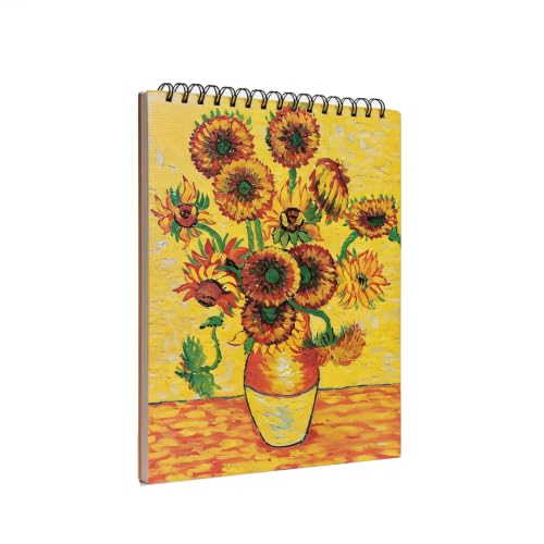 Sketch Book for Kids 8.5 x 11 Inch Hardcover Spiral Bound Sketch Pad, 50 Sheets 110gsm Thick Paper, Art Drawing Book for Children（ 1PCS） - color: Sunflower