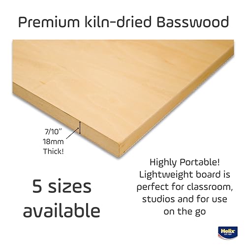 Helix - Wooden Drawing Board - Plain Edge - Lightweight - 18x24 inch | Sketching Outdoors - Up to 80% Lighter Than Most - Smooth Surface - Portable and Durable Art Gear for Professionals - size: 18” x 24”, style: Plain Edge
