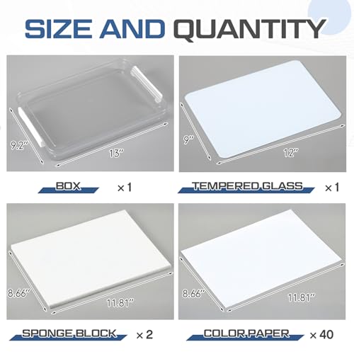 Nuanchu 1 Pcs 9 x 12 Inch Glass Palette for Oil Painting, White - color: White, size: 9x12 Inch