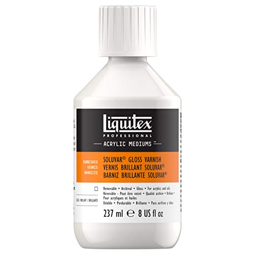Liquitex Professional Soluvar Gloss Varnish, 237ml (8-oz) | Mineral Spirit Based, Adds Gloss Sheen, Protects & Resists Dirt Retention, Increases Brightness, Resists Discoloration - color: Soluvar Gloss, style: 8-oz