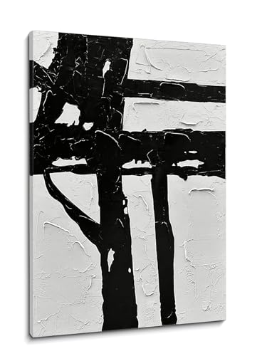 NANKAI Art Hand-drawn black and white abstract decorative oil painting - color: NKHB009