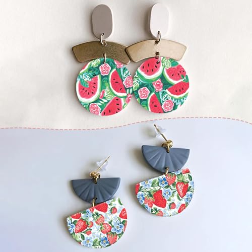 10 Pcs Fruits Clay Transfer Paper for DIY Art Crafts, Watermelon Floral Water Polymer Clay Transfer Paper Sheets for Polymer Clay Jewelry Earrings Making Supplies 5.82X3.93 inch - color: Watermelon