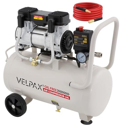 Ultra Quiet Air Compressor, Only 60dB, 6.4 Gallon Tank, Oil-Free, 110V/60Hz 2HP, 6.71CFM@115PSI, Air Compressor Perfect for Spray Painting, Auto Repair, Tire inflation, Woodwork nailing - size: 6.4 Gallon