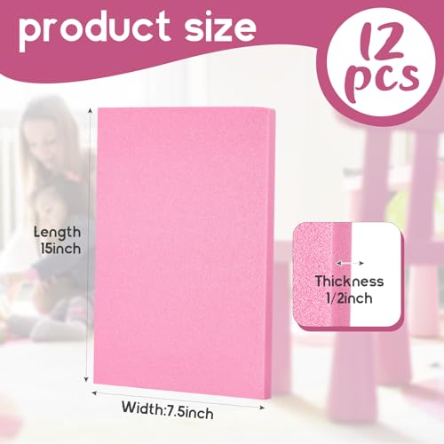 Frienda 12 Pcs Xps Foam Board Craft Foam Sheet,15" X 7.5" X 1/2",Pink | Foam Core Board Bulk, Thick Foam Panels, for Crafting DIY Modeling Sculpture Floral Arrangement Art, Fit School Home Office - color: Pink, size: 15" X 7.5" X 1/2"