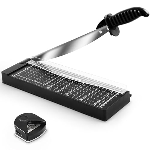 MAKEASY Paper Cutter 12 Inch, 12 Sheet Capacity, Heavy Duty Paper Cutter for Cardstock, Guillotine Paper Trimmer for Crafting, Classroom and Office - color: Black