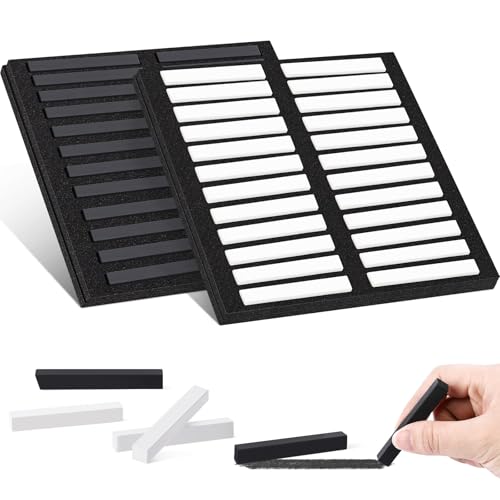 Watersay 48 Pcs Soft Chalk Pastels Set Soft Pastel for Artists Square Sketch Chalk Non-toxic Artist Pastel Sticks for Professional Artists Students and Art Lovers (Sketching Colors,60×8×8mm) - color: Black, White, size: 60×8×8mm