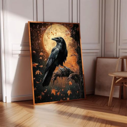 Gothic Raven Diamond Art Kits for Adult diamond painting kits for adults | DIY Diamond Painting Kits 5D Diamond Dots Gem Art Crafts with Tools,Round Full Drill 12x16inch - color: DP04739