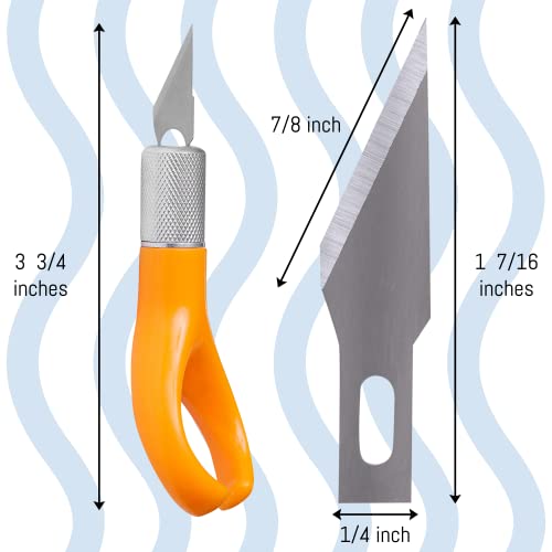 WA Portman Finger Knife Set – Ergonomic Precision Craft Knife with 100#11 Replacement Steel Precision Finger Blades – Strong & Durable Fingertip Blades for Trimming – Ideal for Crafts & DIY Projects