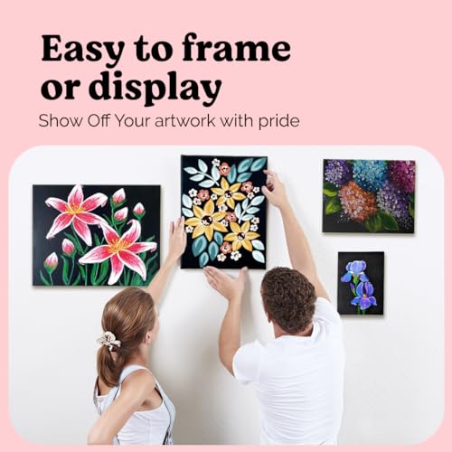 Chalkola 25 Square Black Canvas for Painting - Primed Cotton Art Boards | Panels (25 Pack) 4x4, 6x6, 8x8, 10x10, 12x12 inch (5 Each) - Painting Canvases 100% Cotton, Acid Free for Adults & Artists - size: 25 - 4x4, 6x6, 8x8, 10x10, 12x12, style: Black