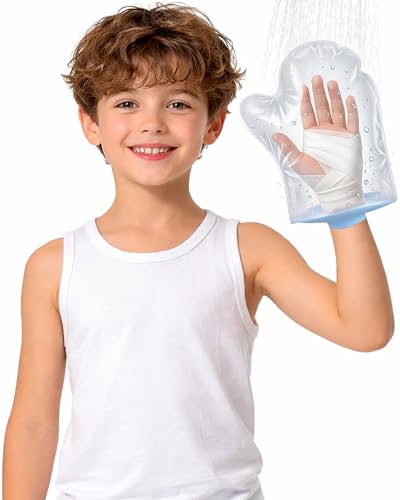Waterproof Cast Cover for Shower Arm Kids, Light Blue, Hand - color: Light Blue, size: Hand (11" Length)