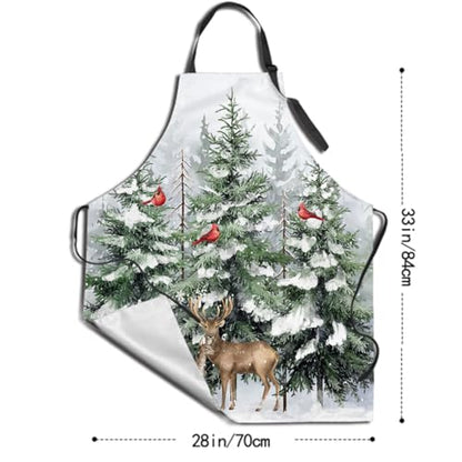 Imiss Waterproof Stain-Resistant Cooking Chef Aprons for Grill BBQ Baking 27 X 31 Inch - color: Winter Deer Forest