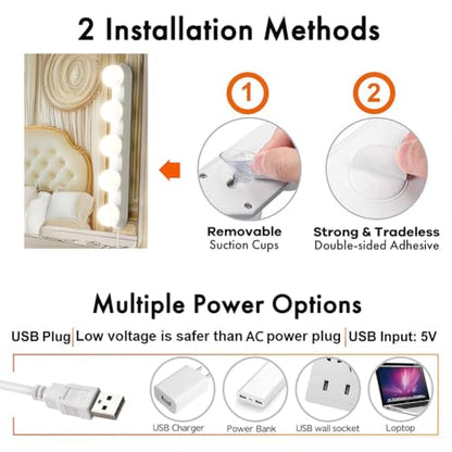 Makeup Light,Portable Led Vanity Lights | 3 Colors Lighting Mode Adjustable & Dimmable for Vanity Table Dressing Room Mirror