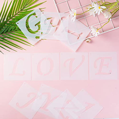 Eage Alphabet Letter Stencils 1 inch, 68 Pcs Reusable Plastic Letter Number Symbol Stencil Kit for Painting on Wood, Wall, Fabric, Rock, Chalkboard, Signage