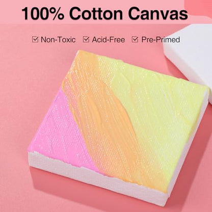 ESRICH Mini Canvases for Painting, Mini Canvas Bulk 100 Pack 2.4x2.4In, 2/5In Profile Small Square Canvases, Blank Canvases are Great for School Projects and Kids Birthday Parties, Home Decor Project. - size: 2.4x2.4in-100 Packs
