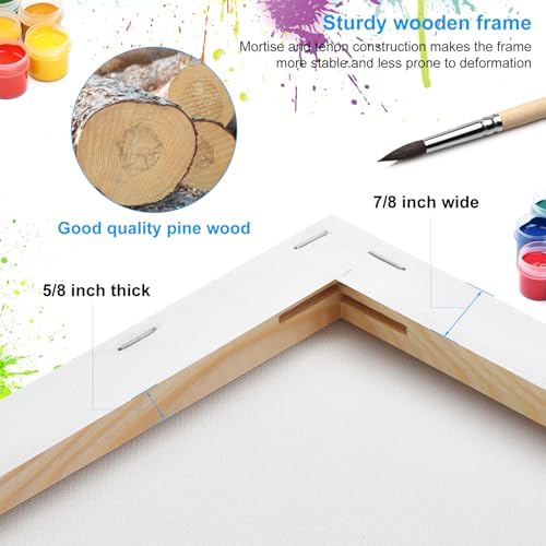 Stretched Canvas for Painting 24 x 36 Inch, 2 Pack Large Blank Canvas, Triple Primed Acid-Free Cotton, Professional Canvas for Acrylic Oil Pouring & Wet Media - size: 24"x36" - 2Pack