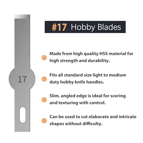 #17 Hobby Knife Blades(Pack of 100),Art Blades Cutting Tool with Storage Case for Craft, Hobby, Scrapbooking, Stencil - size: #17-100pcs