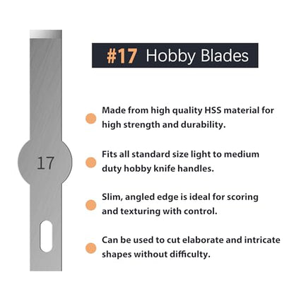 #17 Hobby Knife Blades(Pack of 100),Art Blades Cutting Tool with Storage Case for Craft, Hobby, Scrapbooking, Stencil - size: #17-100pcs