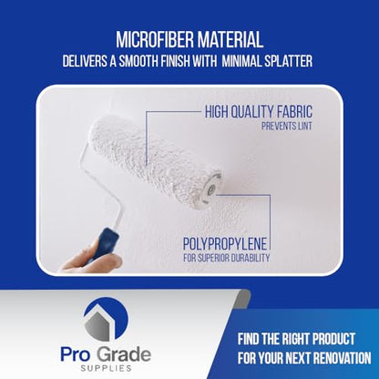 Pro Grade Paint Roller Kit, Paint Brushes, 4" & 9" Roller Covers for Walls | 10-piece set includes 2 frames & tray | Interior & exterior | Ceilings & trim | Smooth to semi-rough surfaces - size: 10 Piece Set
